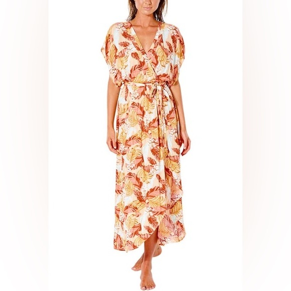 Rip Curl Dresses & Skirts - Ripcurl Namotu Wrap Maxi Dress in Apricot - Size Medium